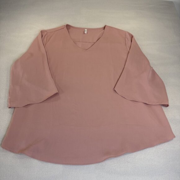 Taohuadao Women Size 2XL Blouse Pink & Blue Top 3/4 Sleeve Set of 2 - Picture 7 of 16